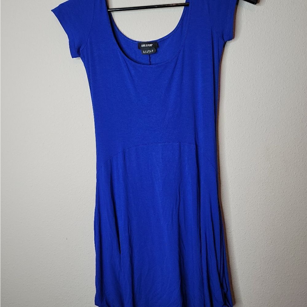 Isabel De Pedro Women's Blue Hankerchief Dress Size 6